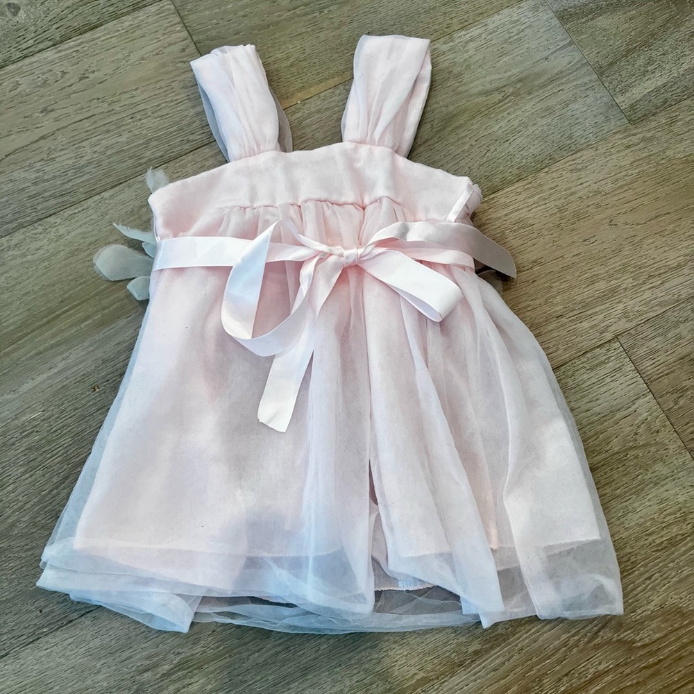Toddler Baby Party Floral Mesh Lace Dress - Picture 6 of 6